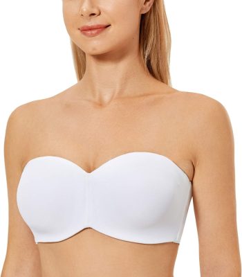 Women's Strapless Bra Unlined Underwire Minimizer Plus Size Support