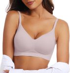 Womens Push Up Everyday Bras Comfortable Wireless  V Neck Seamless Bra Smooth  Wire Free Basic Bras