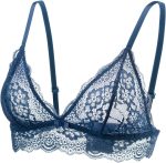 Lace Bralettes for Women No Underwire Sexy Triangle See Thru V Neck Unpadded Bra
