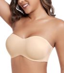 Women's Unlined Strapless Bra for Plus Size Minimizer Seamless Underwire Large Bust Bandeau