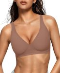 Womens Deep V Bras Wireless Comfortable Bra Supportive No Underwire Bras Tshirt Push Up  Plunge Seamless Bra